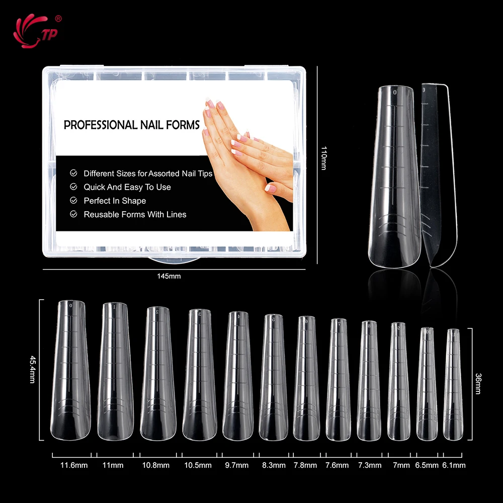 Tp 120 Stuks Dubbele Vormen Met Nagelclips Poly Nagel Gel Schimmel Verlenging Top Snel Gebouw Gel Mal Nagel Systeem Valse Tips Nagel Vormen