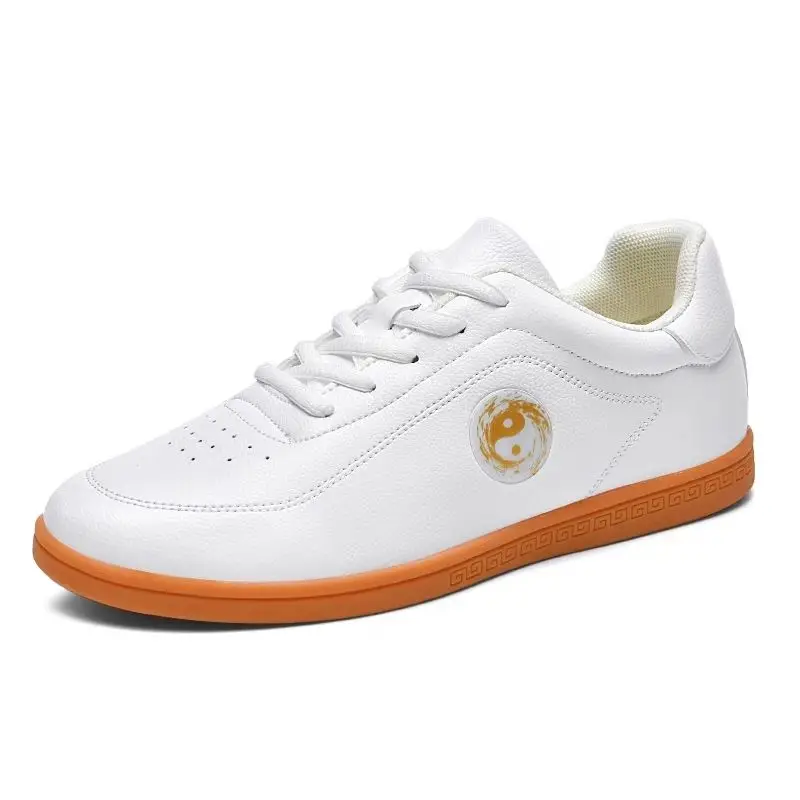 

New Style Leather Tai Chi Shoes Women and Men Low Top Kung Fu Shoes Chinese Traditional Martial Arts Shoes Outdoor Sneakers