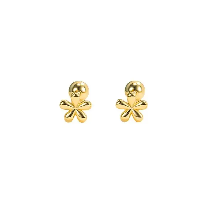Korean Fashion Stainless Steel Cartilage Lobe Earrings For Women Mini Sweet Flower Stud Earring Tiny Body Piercing Jewelry Gifts