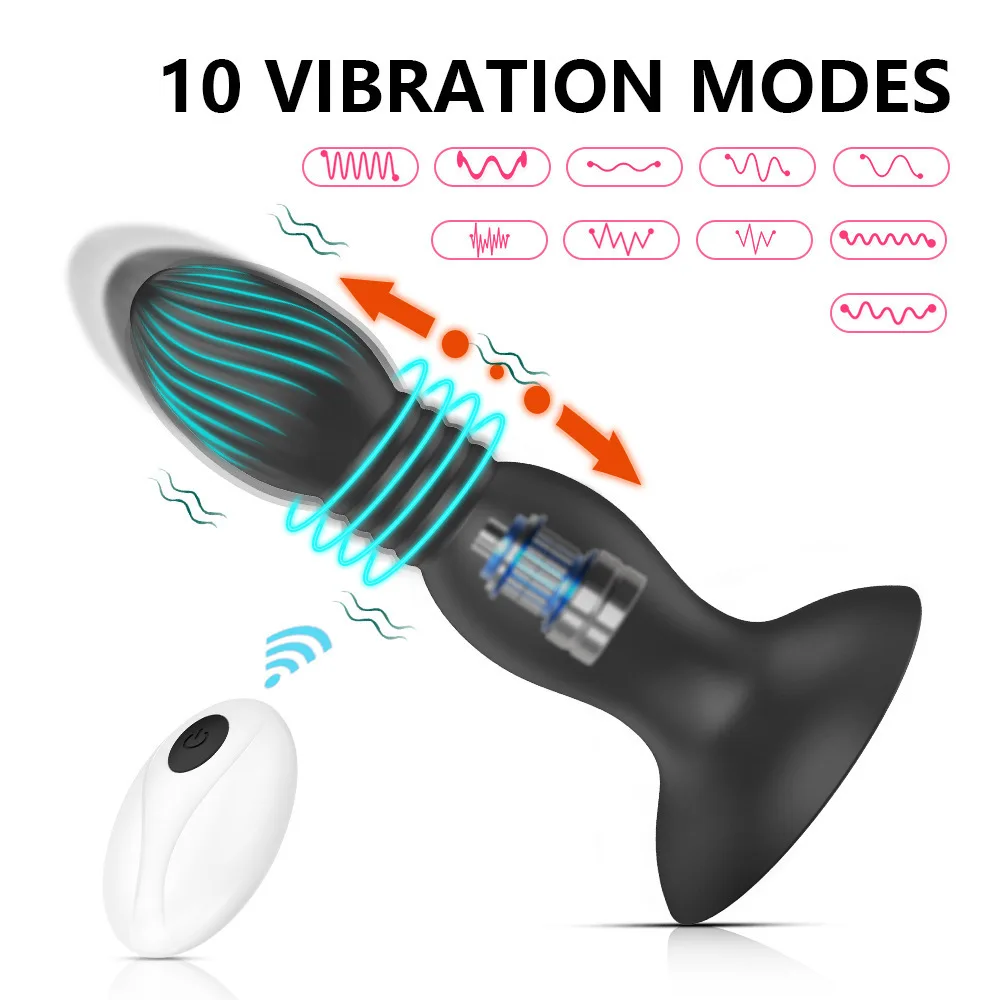Thrusting بعقب المكونات الشرج هزاز بلوتوث APP التحكم عن بعد تهتز المكونات الشرج مثير ذكر جهاز تدليك للبروستاتا الجنس لعب للرجل