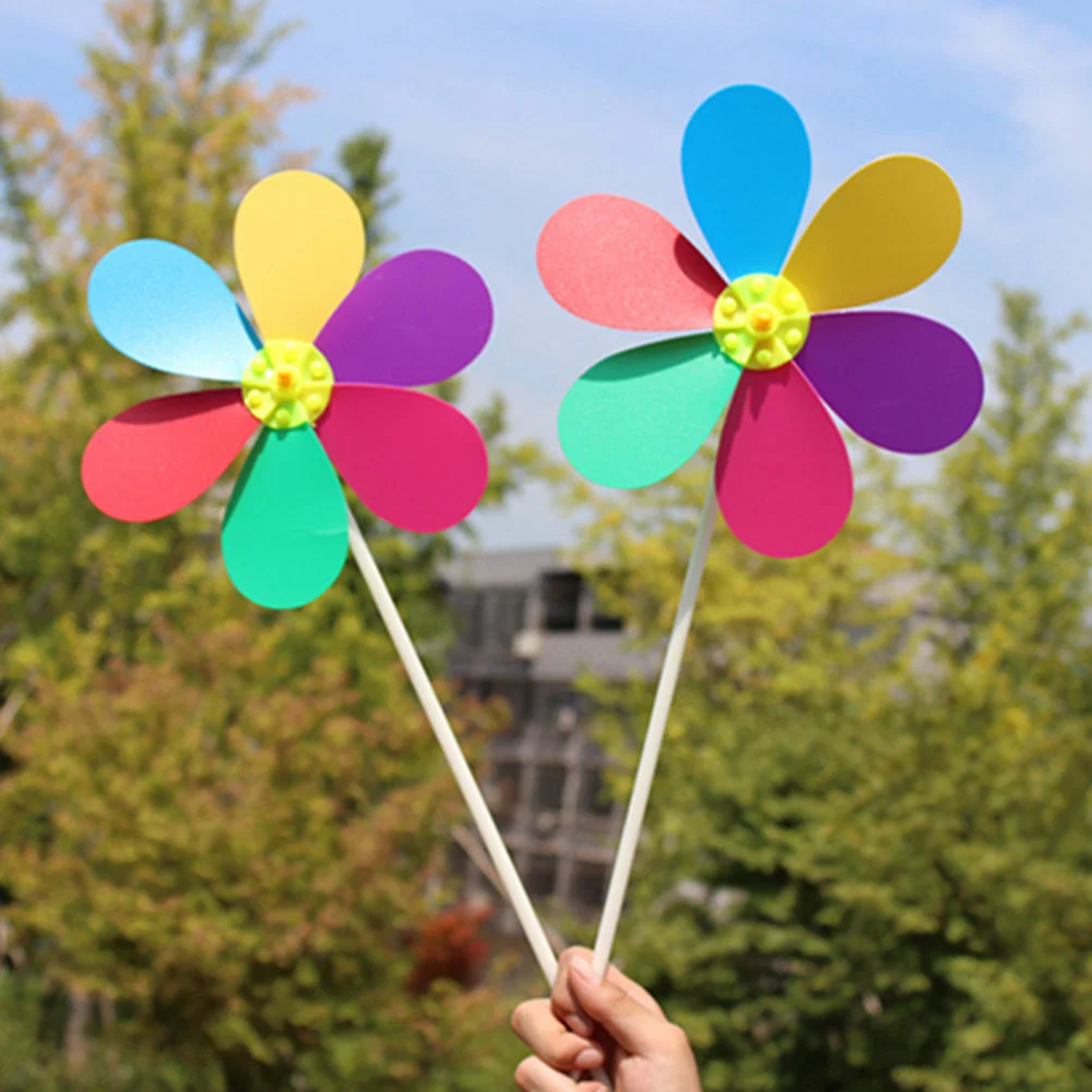 

6 Pcs Childrens Toys Six-Color Windmill DIY Decor Garden Ornament Children's Colors Party Leaves