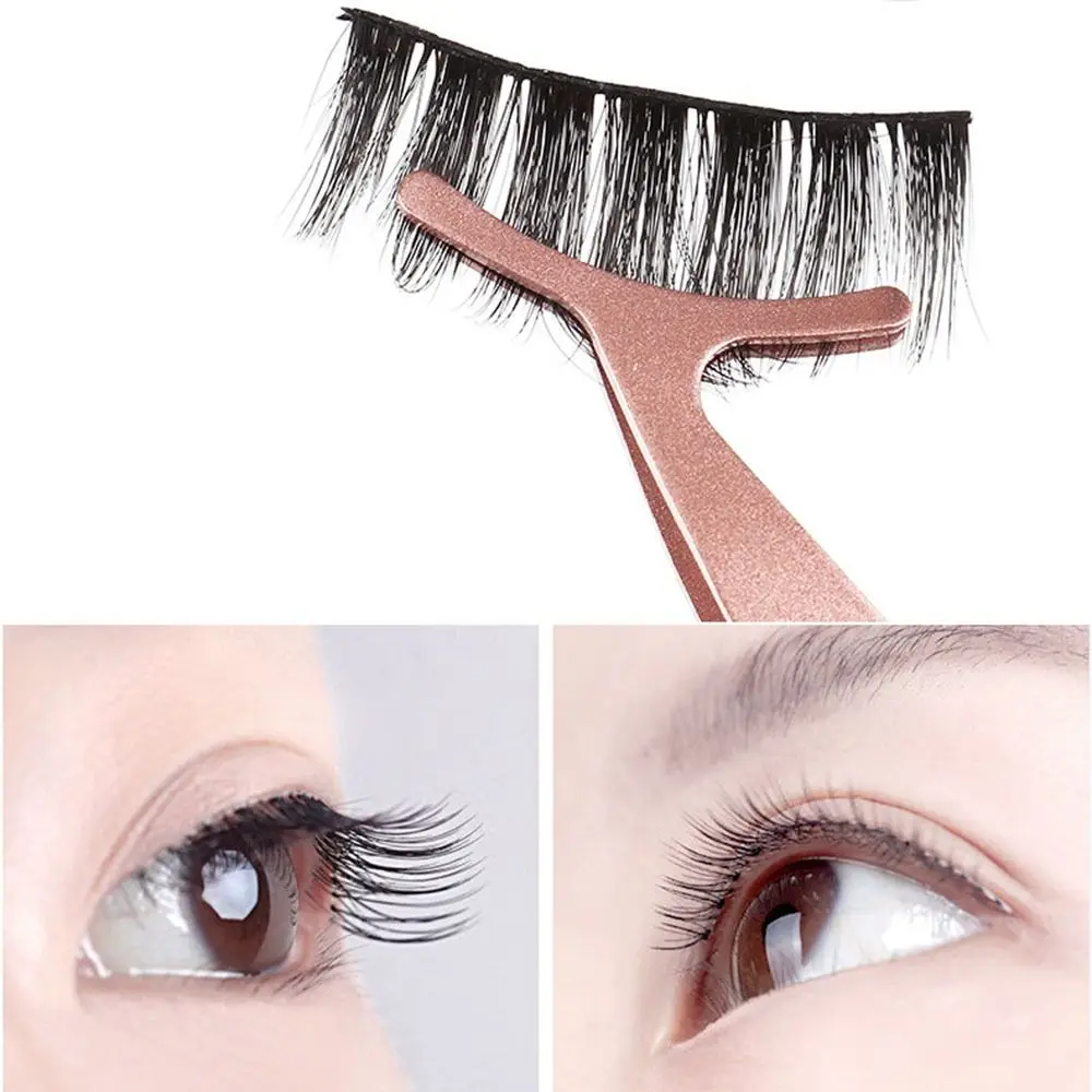 Aço inoxidável cílios Pinças, Anti-Static Sobrancelha Cabelo Clip, Professional Lash Enxerto