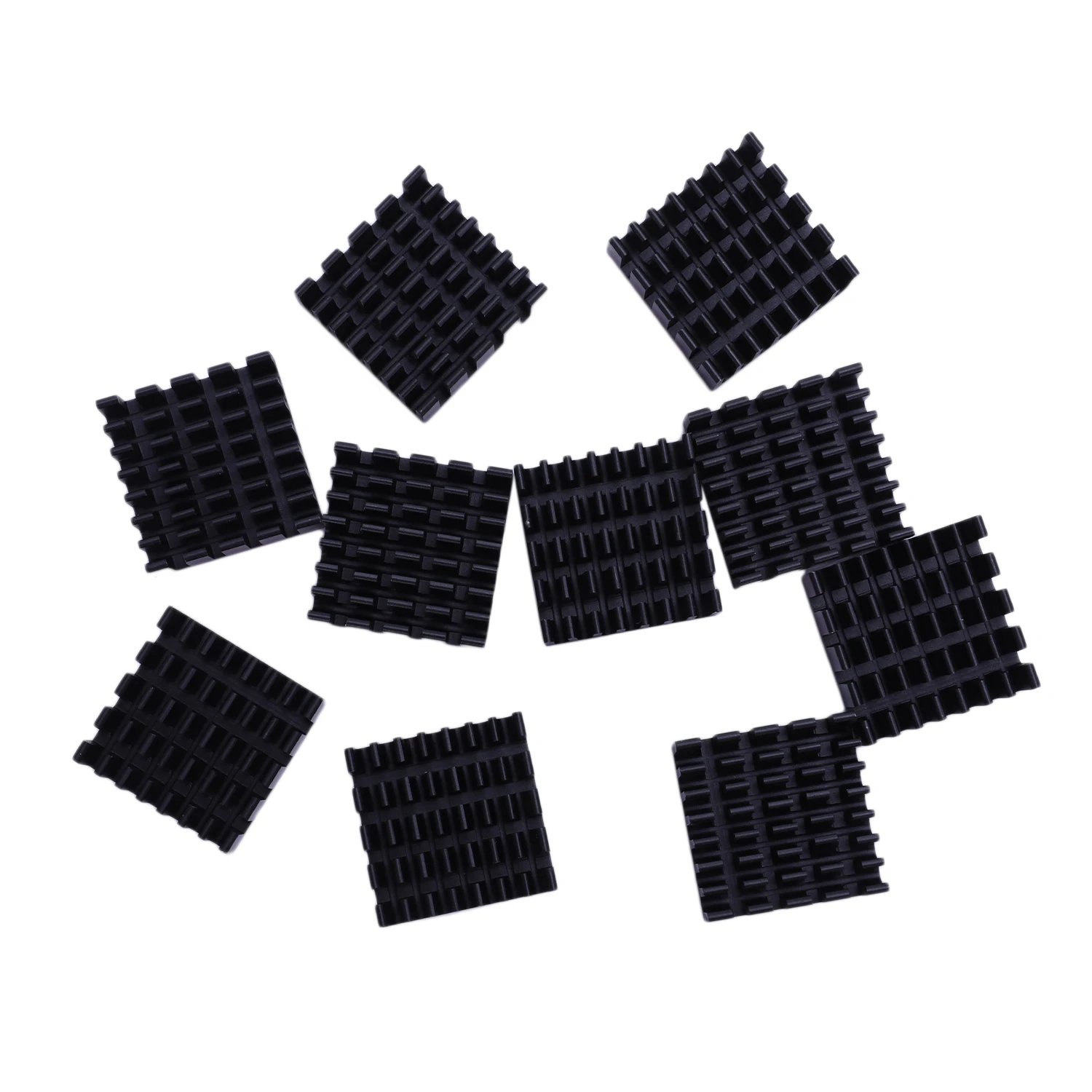 10 Pcs Black Aluminum Cooler Radiator Heat Sink Heatsink 20mm x 20mm x 10mm