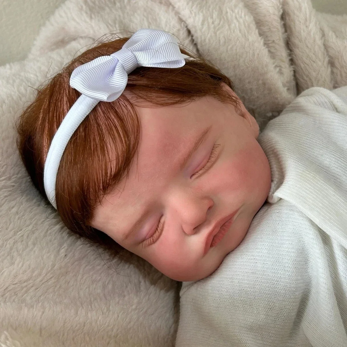 

48cm Reborn Baby Doll Rosalie with Rooted Hair Eyelashes Newborn Sleeping Baby Girl Handmade Art Doll Muñecas Bebes Para Niñas