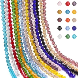 100Pcs 4MM Glass Bicone Shaped Beads Faceted Crystal Beads for for Jewelry Making Bracelet Nacklace Earrings DIY Beading