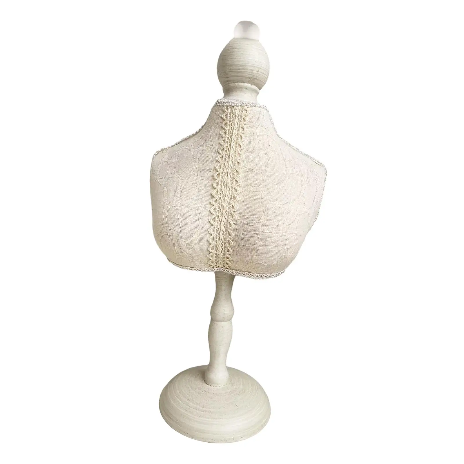 

Necklace Display Bust White Lace Mannequin Necklace Organizer Stand for Home Decor Exhibition Layout Tradeshow Boutiques Selling