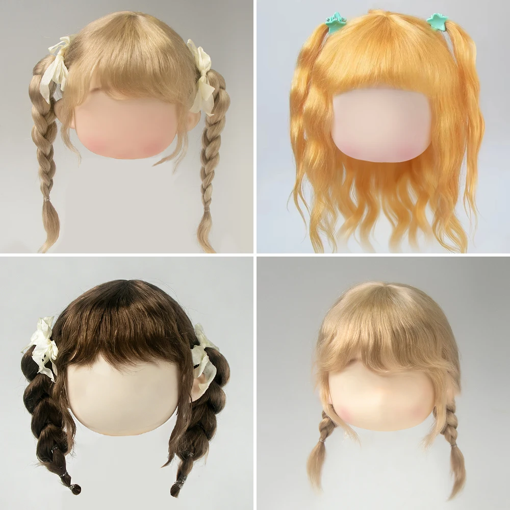 

Кукла Блит, парик, волосы принцессы, высокий хвост, косы, женские волнистые длинные волосы, челка для куклы с большой головой, аксессуары для кукол Qbaby DianDian