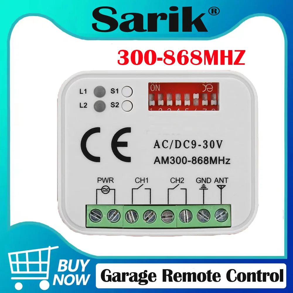 

Universal Wireless 300-868MHz Receive Multi 300-900MHz AC/DC 9-30V For Automatic Door