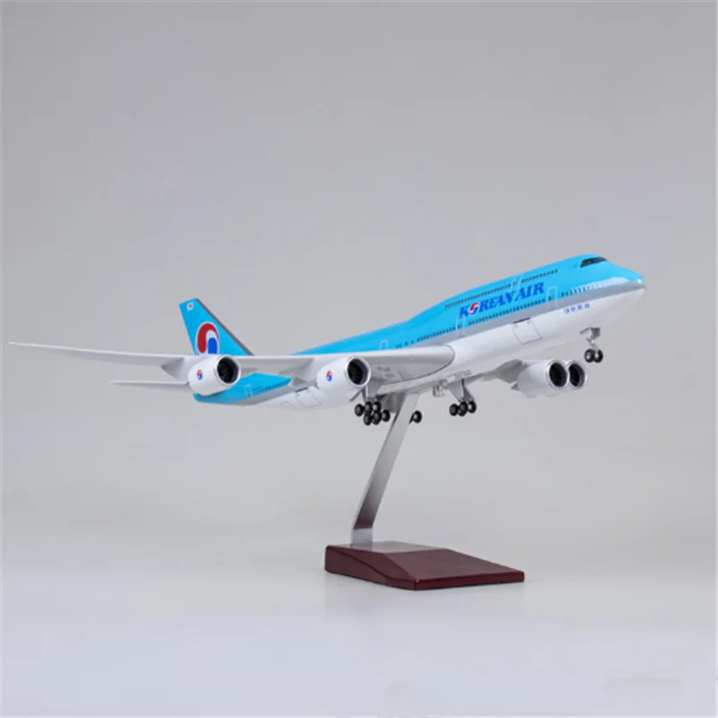 45.5Cm 1/160 Schaal Model Diecast Hars A380 Koreaanse Internationale Luchtvaartvliegtuig Met Licht En Wielen Voor Collectie Display