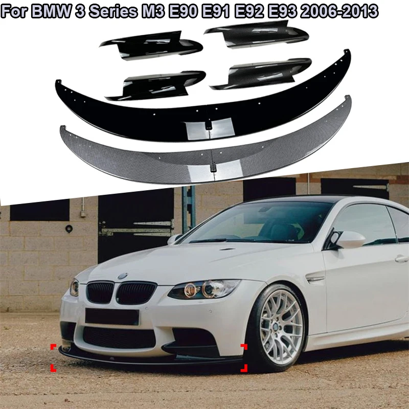 

Glossy Front Bumper Lip Splitter Diffuser Body Kits Spoiler Bumper Protector Guard 2006-2013 For BMW 3 Series M3 E90 E91 E92 E93