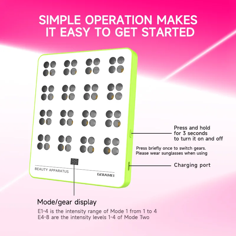 Panel de terapia de luz LED inalámbrico Terapia LED de fotones profesional para rostro y cuerpo Resultados brillantes de 7 días Spa en casa