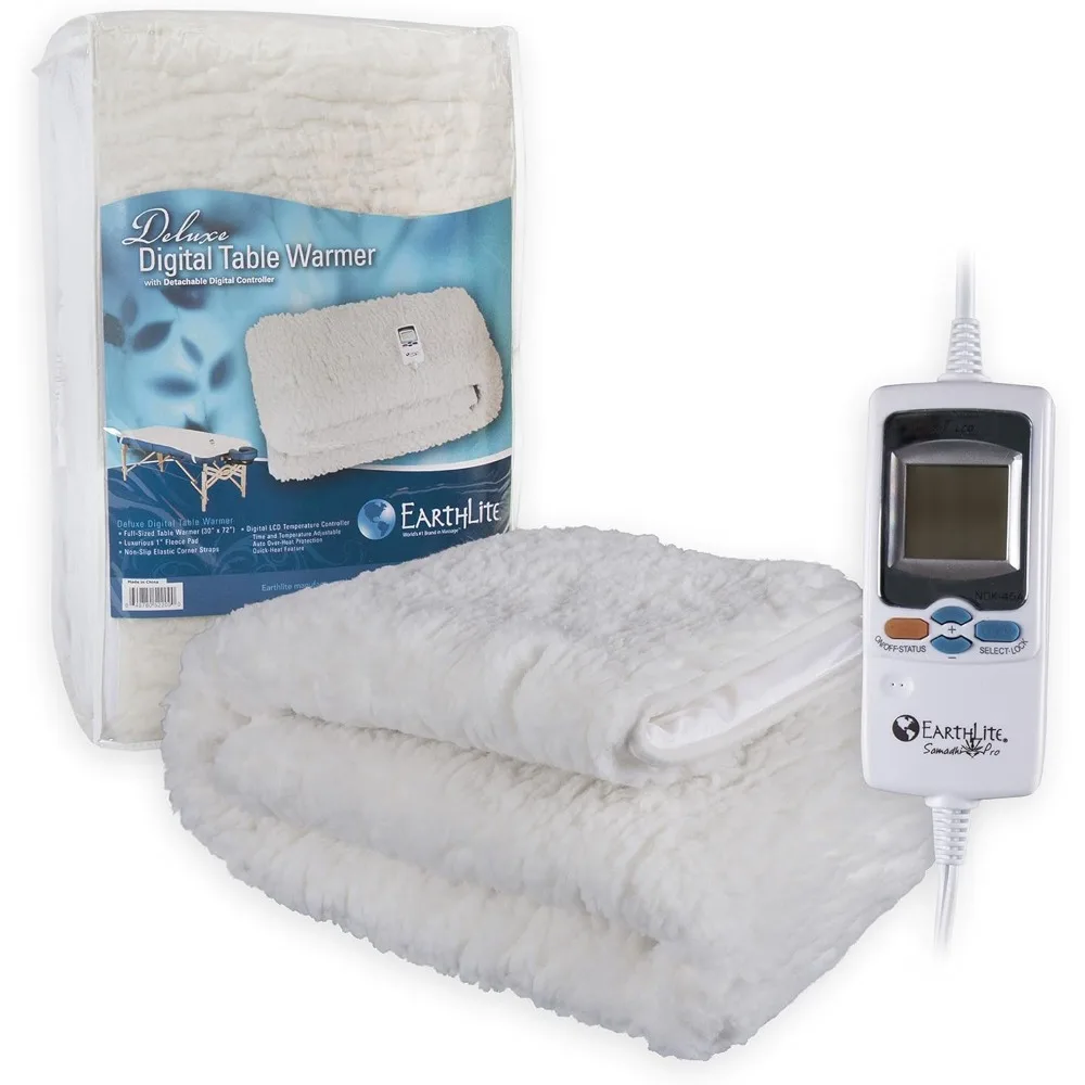 

EARTHLITE Massage Table Warmer Deluxe - 1” Premium Fleece Heating Pad, Digital Timer & Temperature Control, 1 Year Replacement G