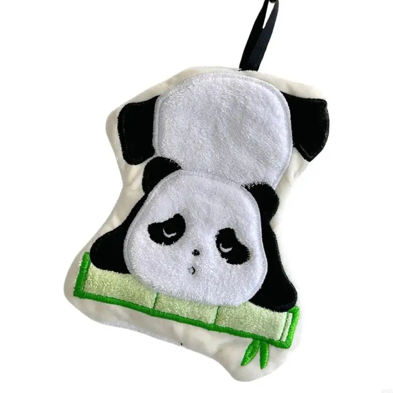 Q9QA Cartoon Panda Pattern Hand Towels Soft Quickly Dry Dishcloths For Fast Drying And Decorative Touch In Bathroom Decors