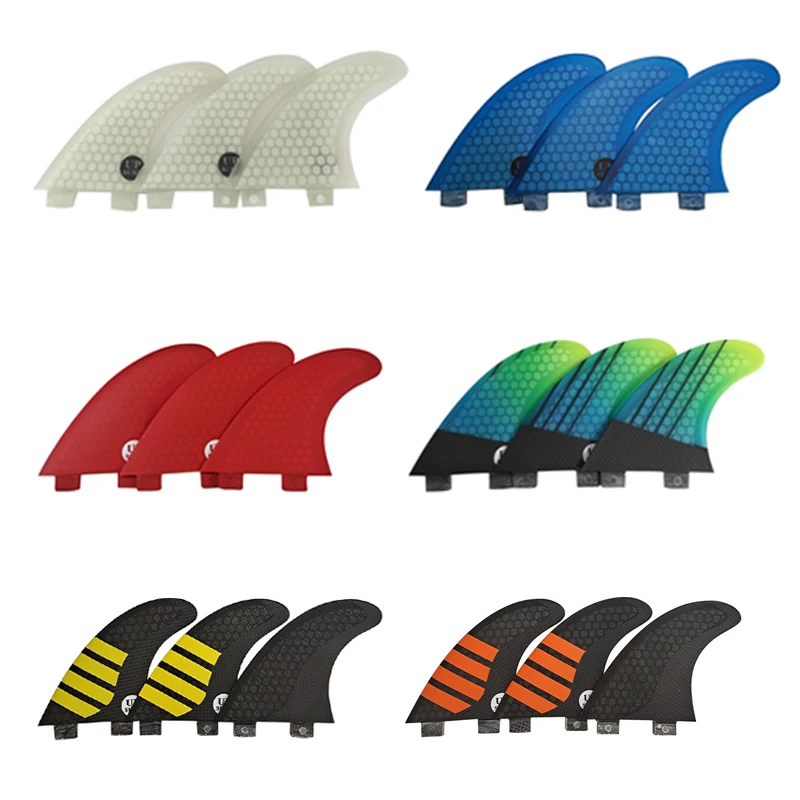 

Surfboard Fins M Size 3Pcs/set UPSURF FCS G5 Fins Thrusters Tri Fins Fiberglass Carbon Double Tab Fins Surf G5 Set