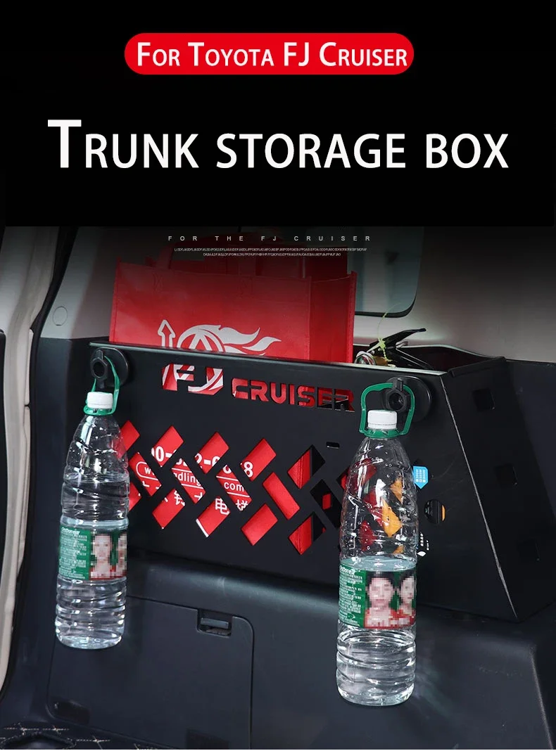 Trunk Storage Box for 07-23 Toyota FJ Cruiser, Aluminum Alloy Storage Box for Storing Sundries Neatly