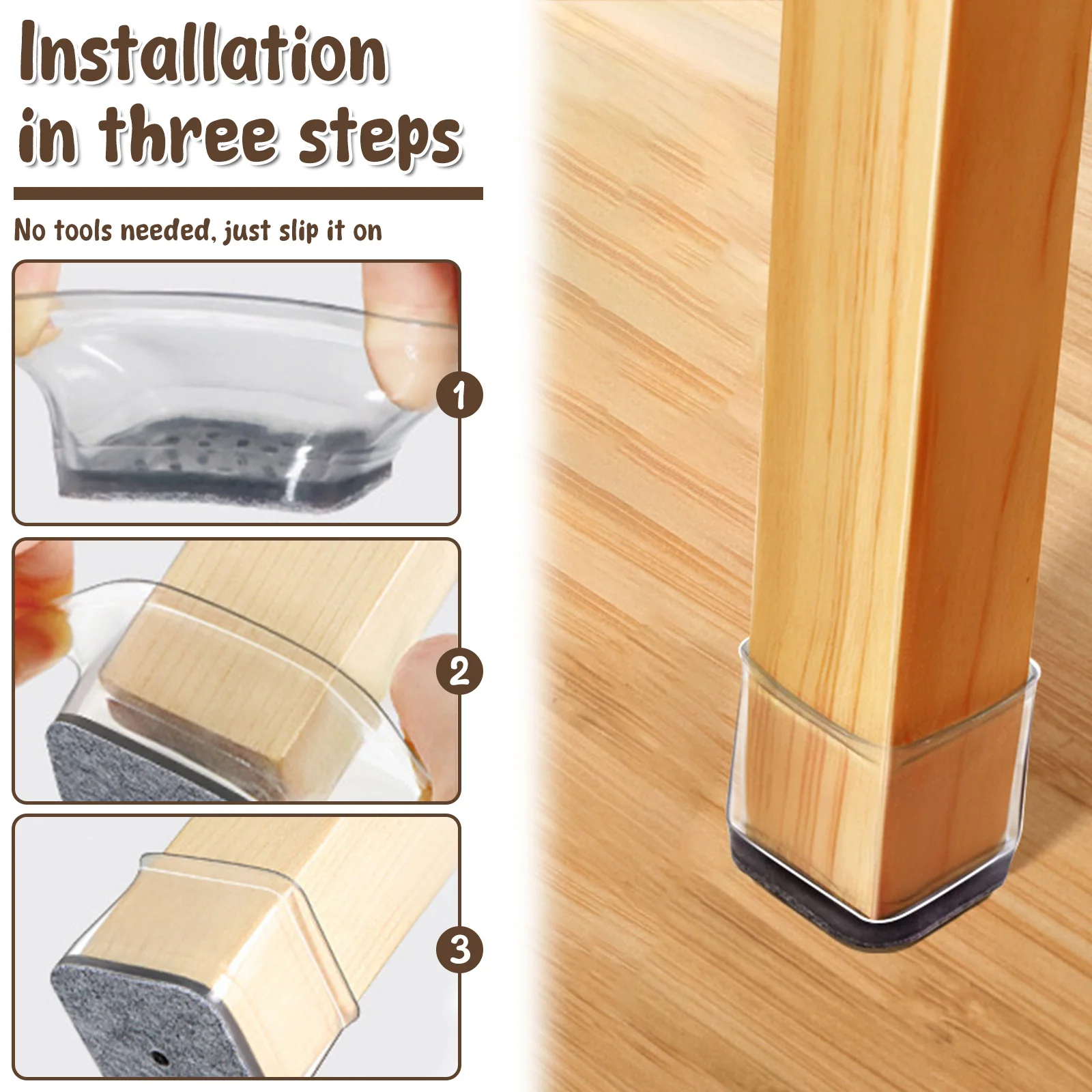 32 قطعة سيليكون كرسي الساق الطابق حامي M/L/XL المضادة للانزلاق الأثاث غطاء الساق مع ورأى أسفل مربع أقدام أثاث حماة