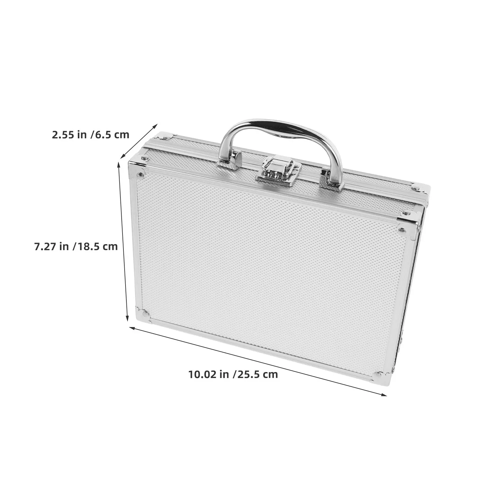 Aluminum Alloy Toolbox Lockable 25.5x18.5x6.5cm Portable Tool Organizer Shockproof Hard Case for Travel Mechanic Precision
