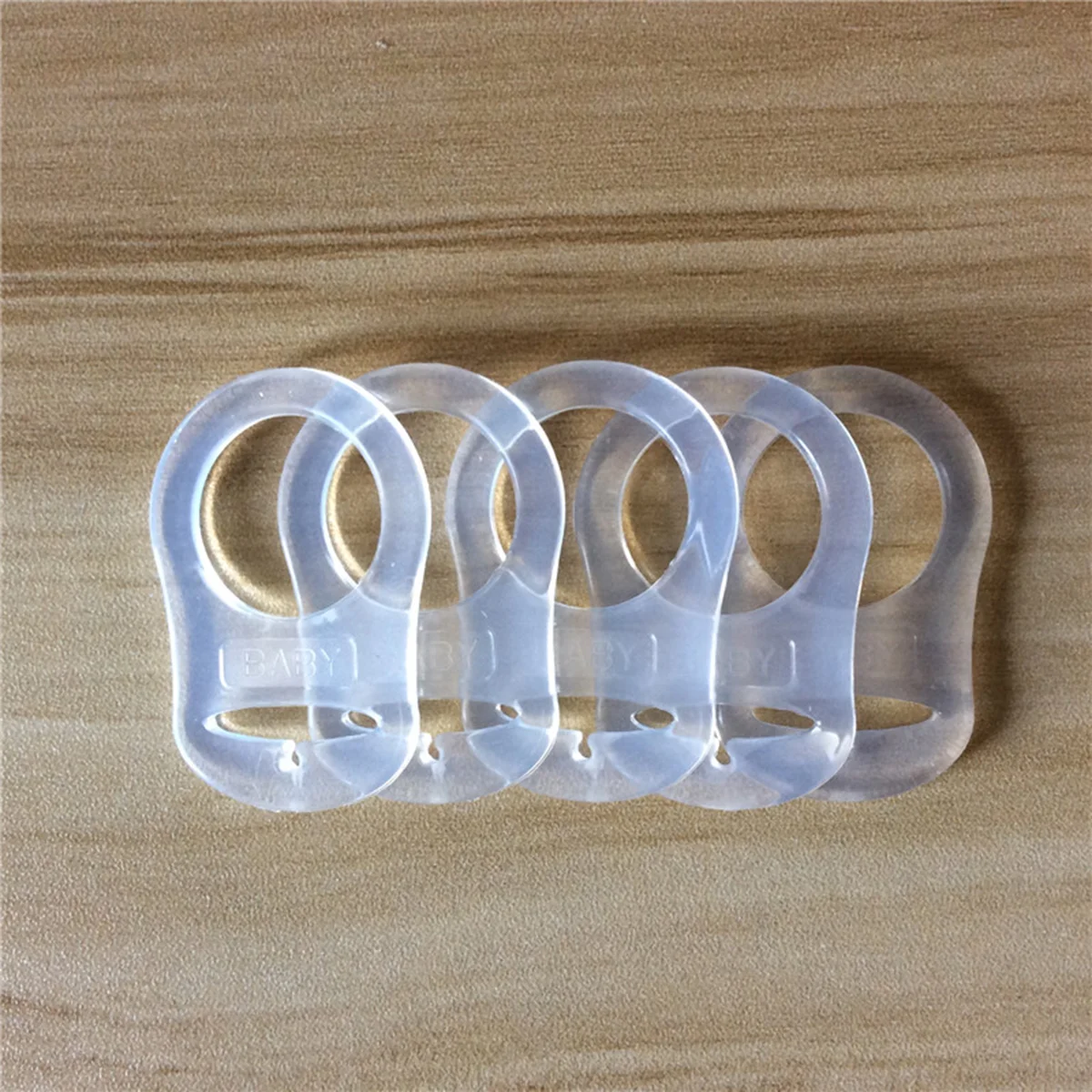 10pcs ซิลิโคนเด็กทารก Pacifier ผู้ถือคลิปเด็กแหวนขวดนมปะเก็น (โปร่งใส) ซิลิโคน Pacifier CLIP