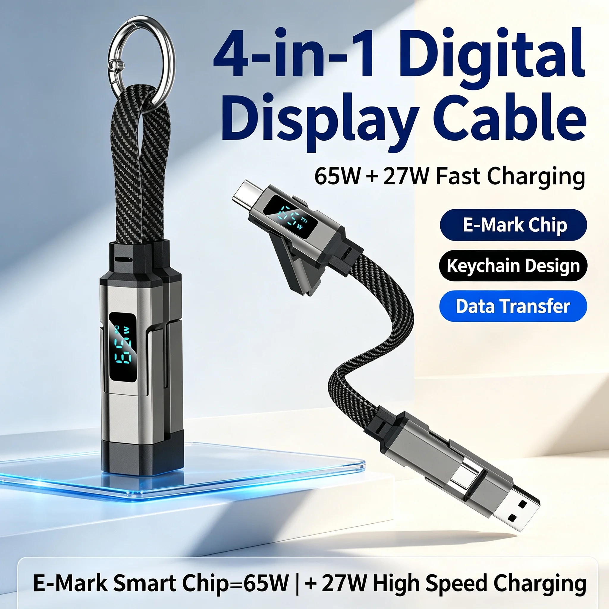 Samsung 4 in 1 USB C Fast Charging Cable 65W Keychain Charger Cord for iPhone Samsung Galaxy iPad, Portable Travel Car Cable Hot Selling - Aliexpress Deal