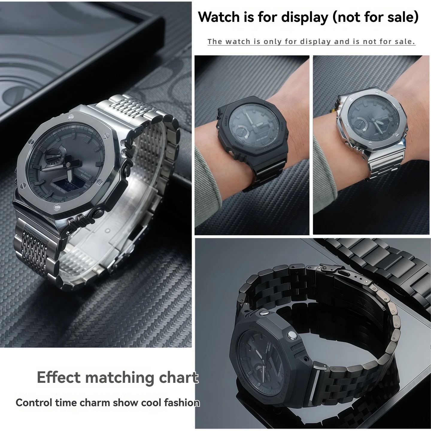 GA-2100 metal watchband For Casio ga2100 GA-2110 GA-B2100  GBM-2100 modified Stainless steel Watch strap accessories