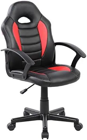 

Kid's Gaming and Student Racer Chair with Wheels, Red 22D x 21.25W x 35.25H in