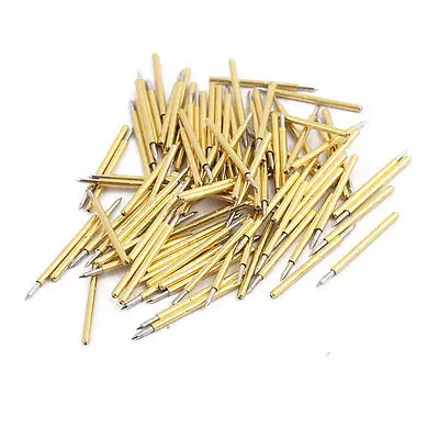 100pcs P75-B1 1.0mm Dia 16mm Length Metal Spring Pressure Test Probe Needle