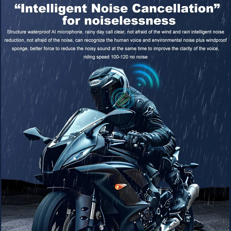Motorcycle helmet headset A1 Voice Contro Motorcycle Wireless Hands-on Talking Headset with Tri-Color Ambient Light