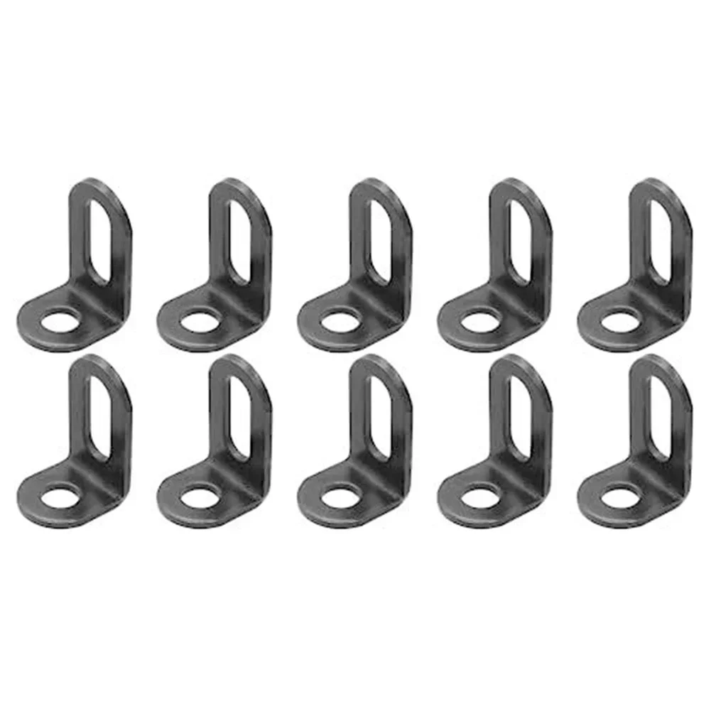 10pcs Stainless Steel Corner Brackets Right Angle L Shape Brace Bracket Black Rustproof, Bright Corner Brackets Hardware