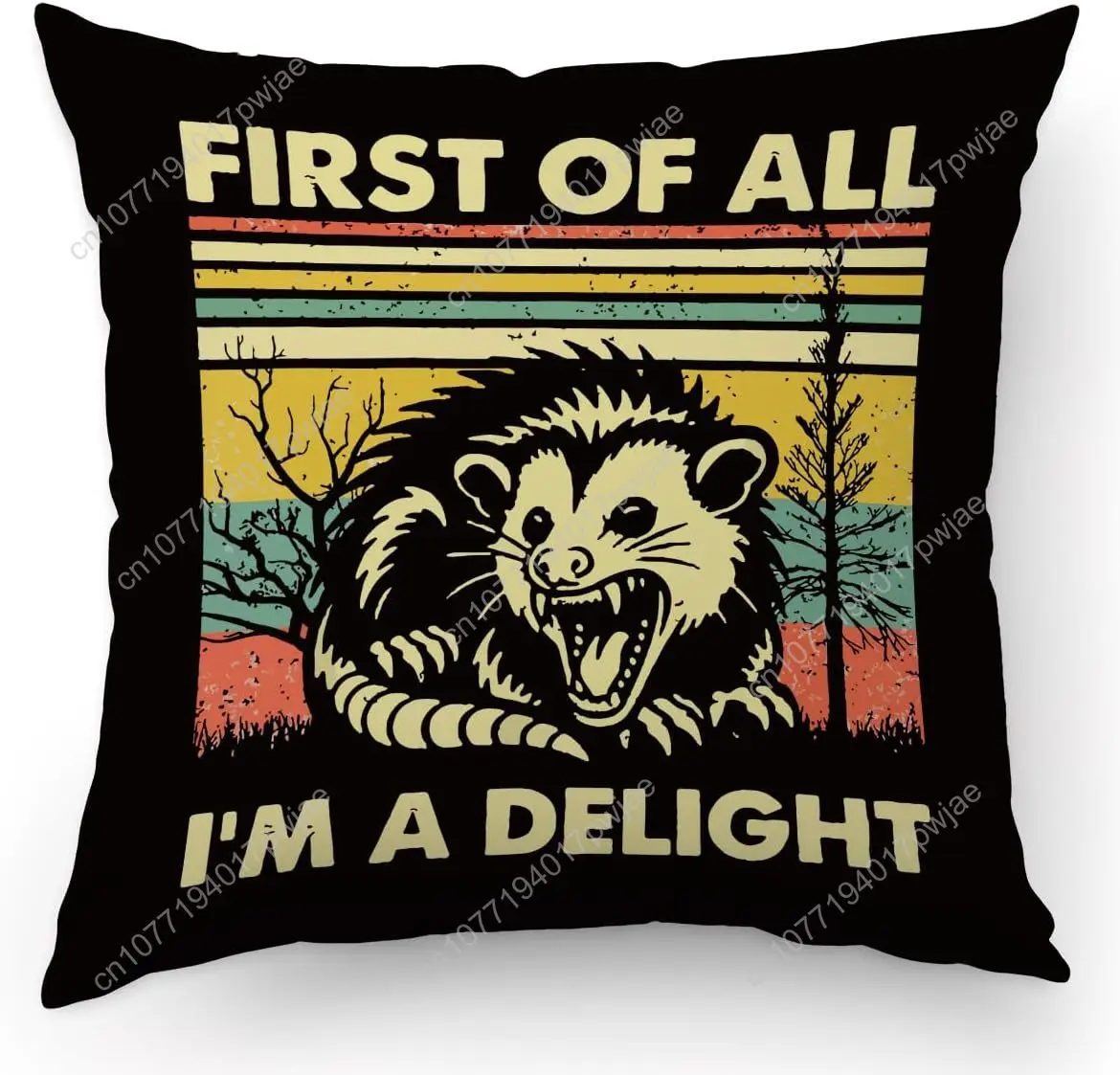 

KongMoTree Funny Possum Throw Pillow Covers, Opossum Pattern, Soft Flannel, 18" x 18" Square, Multi-room, Home & Vehicle Decor,