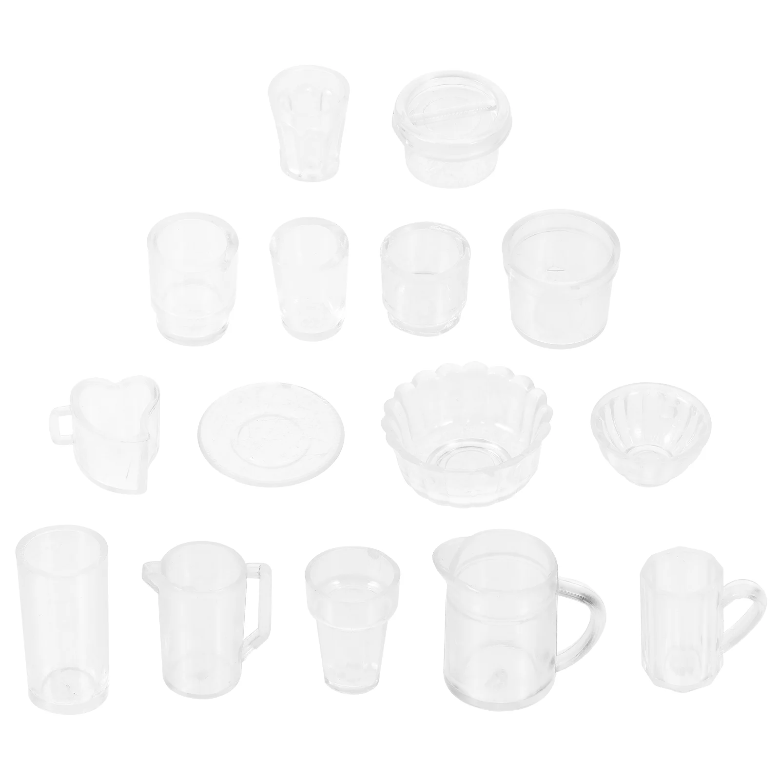 

15 Pcs Accessories Mini Kitchen Utensils Child Dollhouse Plastic Miniature Mugs