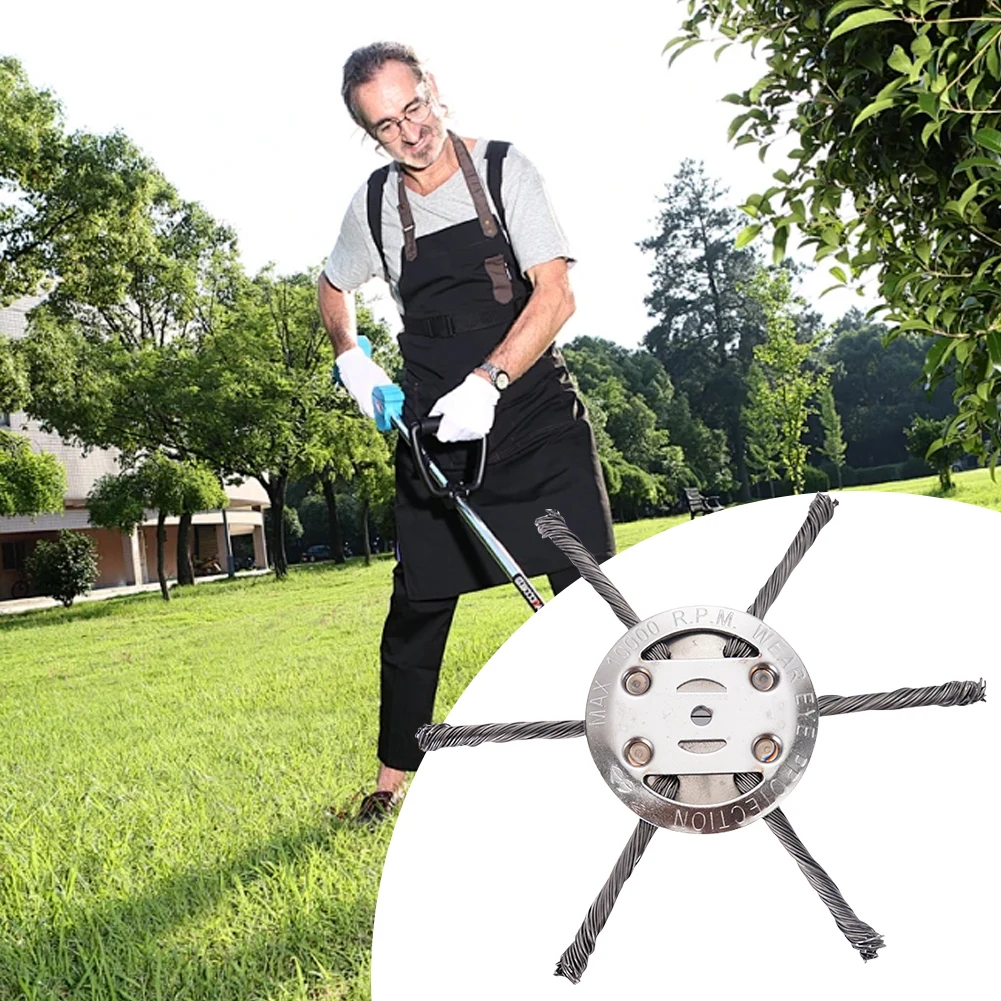 

6Inch/8Inch Steel Wire Grass Trimmer Head Weed Eater Trimmer Head String Trimmer Replacement Head for Lawn Mower Edging Tray
