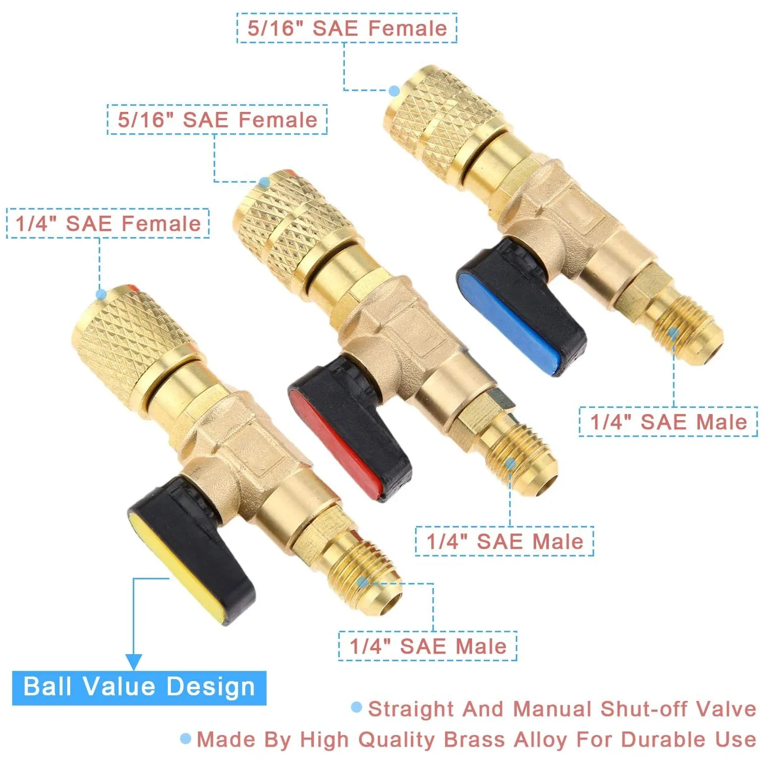 Spool remover tool set, spool adapter removal installation with dual size SAE 1/4 and 5/16 ports for R410 R32 R22 R12 R407 R404