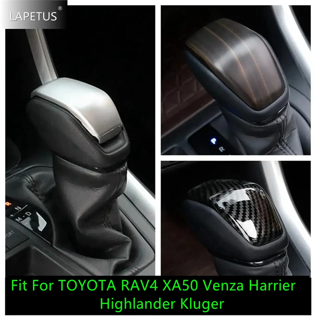 

Carbon Fiber / Matte Car Gear Shift Handle Head Knob Accessories Cover Trim For TOYOTA RAV4 XA50 Venza Harrier Highlander Kluger