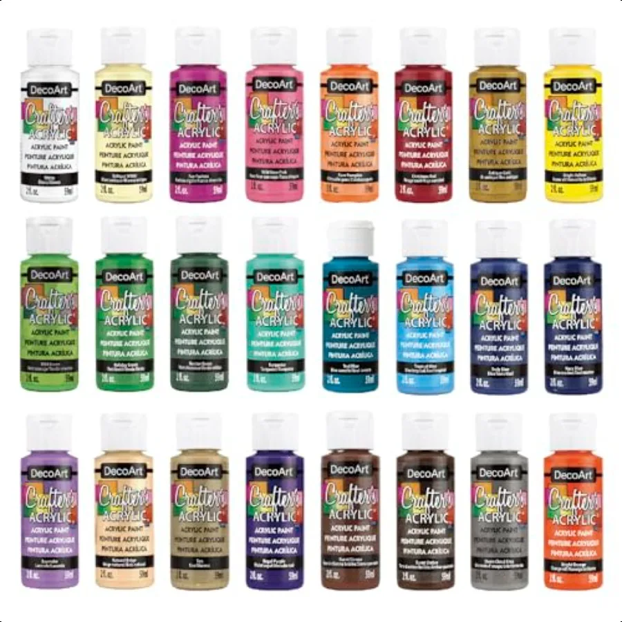 

DecoArt Crafters Acrylic Paint Set 24 2 fl oz 59 ml Assorted Matte Finish Colors DIY Arts And Crafts Acrylic Paint 48 Fl Oz(Pac