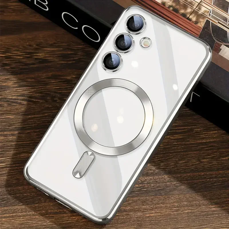 Transparent TPU Case For Samsung Galaxy S25 S24 S23 S22 S21 S20 Ultra Plus FE S24FE S24Ultra Note 20 10 For Magsafe Charge Cover