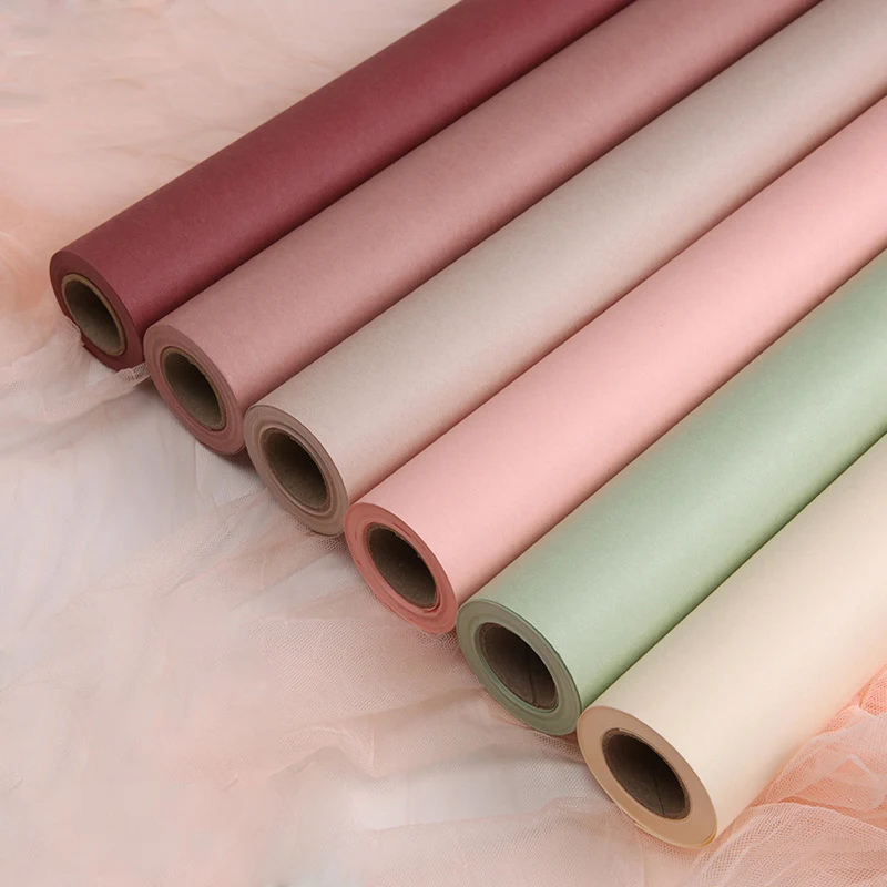 58cmx8yards /1pcs Roll Korean Style Solid Color Flower Wrapping Paper Gift Matte Premium Texture Packaging Pape Packaging Paper