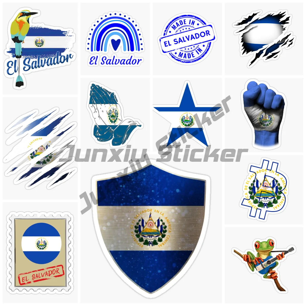 

EL SALVADOR Map Sign Flag Shield Emblem Oval Vinyl Car Bumper Window Motorcycle Helmet Sticker Decal PVC