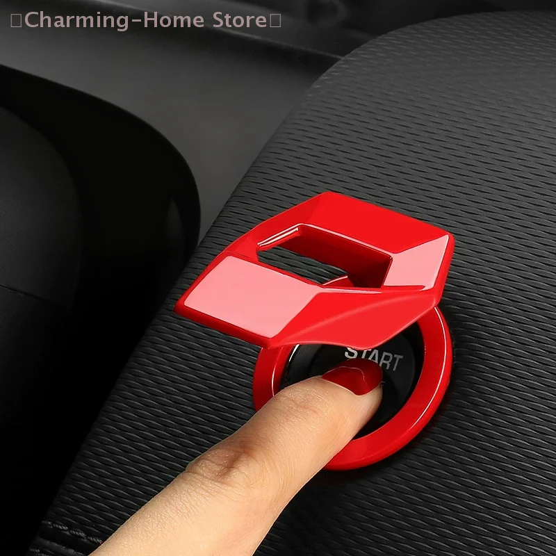 【M】غطاء زر إيقاف تشغيل محرك السيارة العالمي، واقي زر الضغط اللاصق المزخرف للتصفيف الداخلي للسيارات