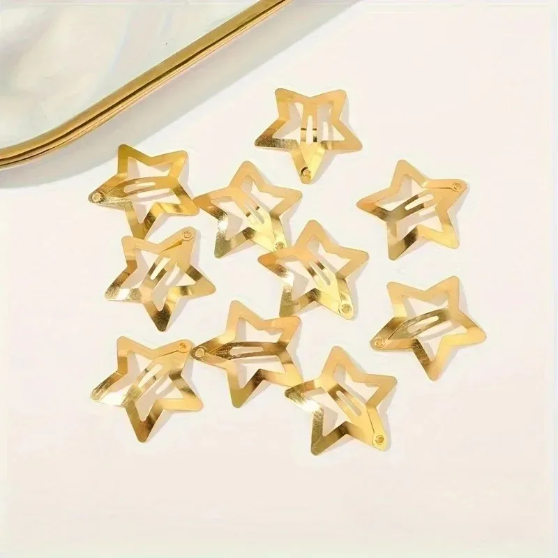 5/12 قطعة ضوء النجوم الذهبي الخماسية نجمة صغيرة ستار دبوس الشعر الصغيرة الطراز الحديث الحلو نمط الانفجارات اكسسوارات التصميم مشبك صغير #5