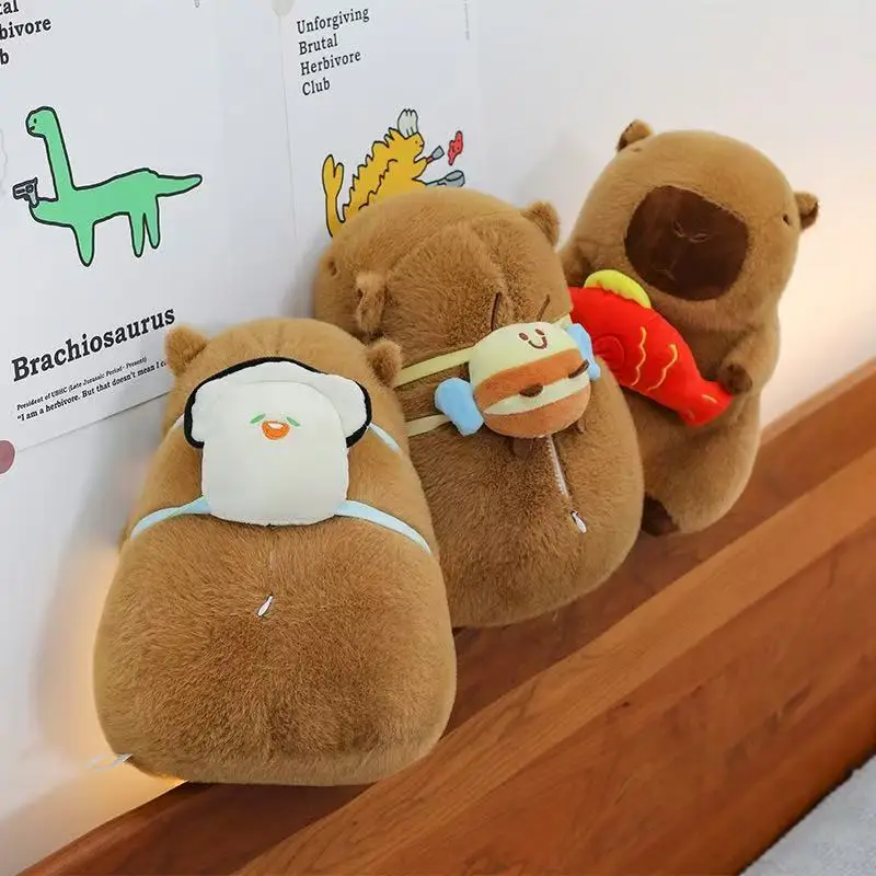 Kawaii transformar mochila capivara boneca de pelúcia travesseiro pentant tartaruga concha ostra abelha capivara brinquedo de pelúcia presente para meninos e meninas