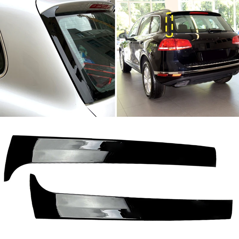 

Car Rear Window Side Spoiler Gloss Black ABS Spoilers Splitter Canard Sticker Accessories For Volkswagen VW Touareg 2011-2017