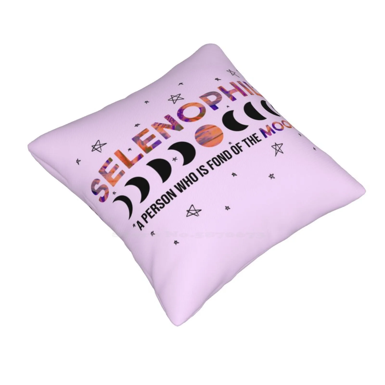 Selenophile Pillow Cover Hug Pillowcase Funny Cute Cool Pastel Moon Stars Aesthetic Cases Selenophile Alternative Art And