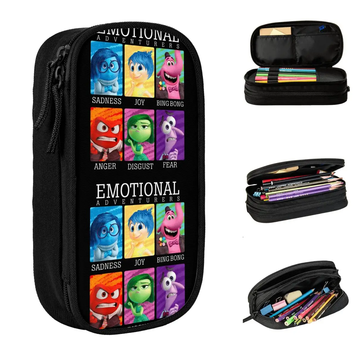 Inside Out Emotions Yearbook Group Pencil Cases Fun Pen Box Bags Student Large Storage School Supplies Cosmetic Pencil Box