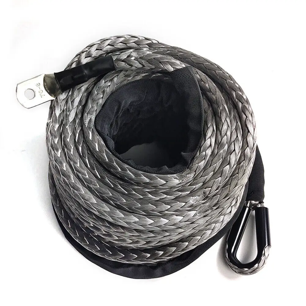 VEVOR Kunststoffseil 6,4 mm x 15,2 m Seilwinde Synthetikseil aus 12 Strängen hochmolekularer