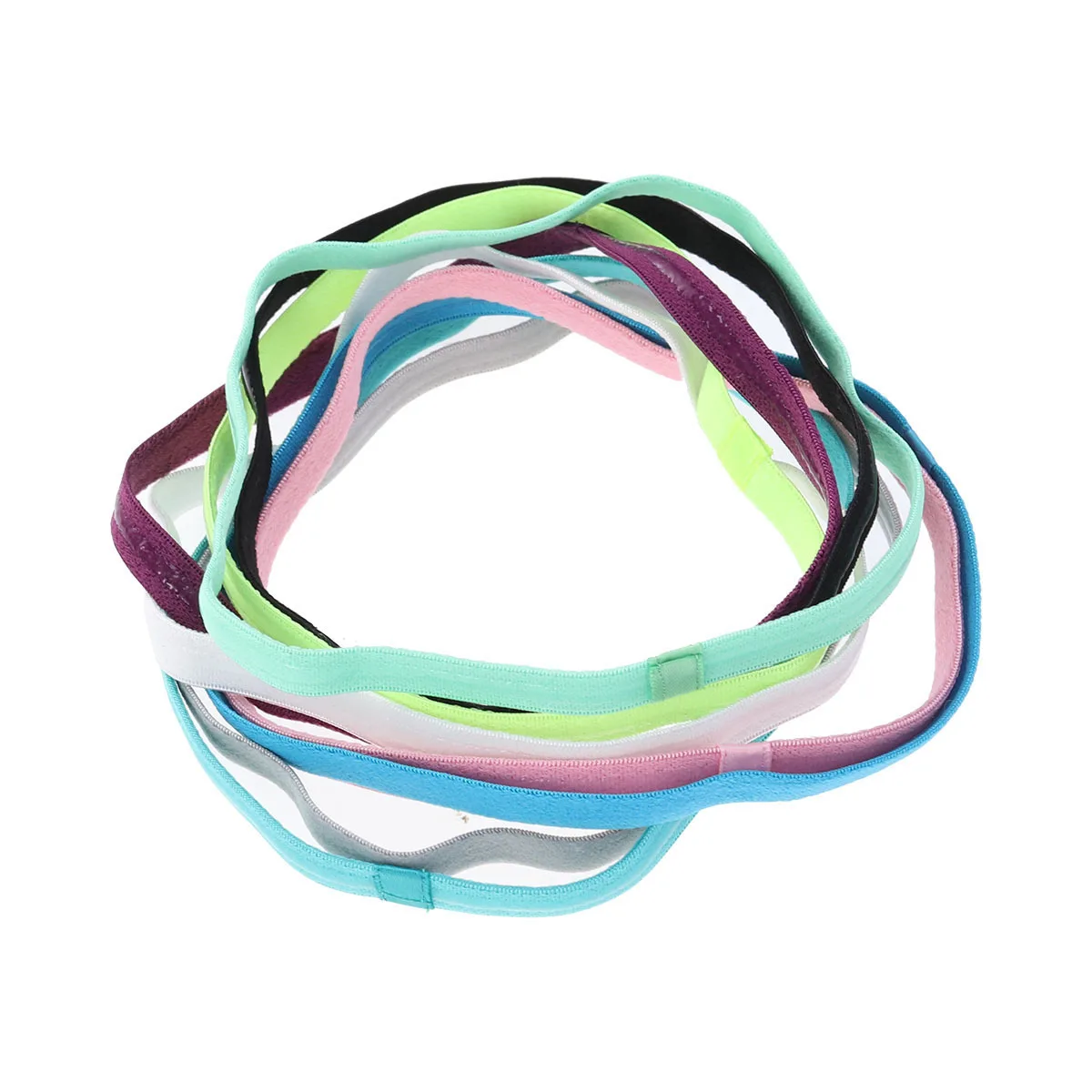 

9pcs Candy Color Running Headband Soft Elastic Exercise Headbands For Sports Nonslip Silicone Lined Sweatband Yoga Gym Tennis