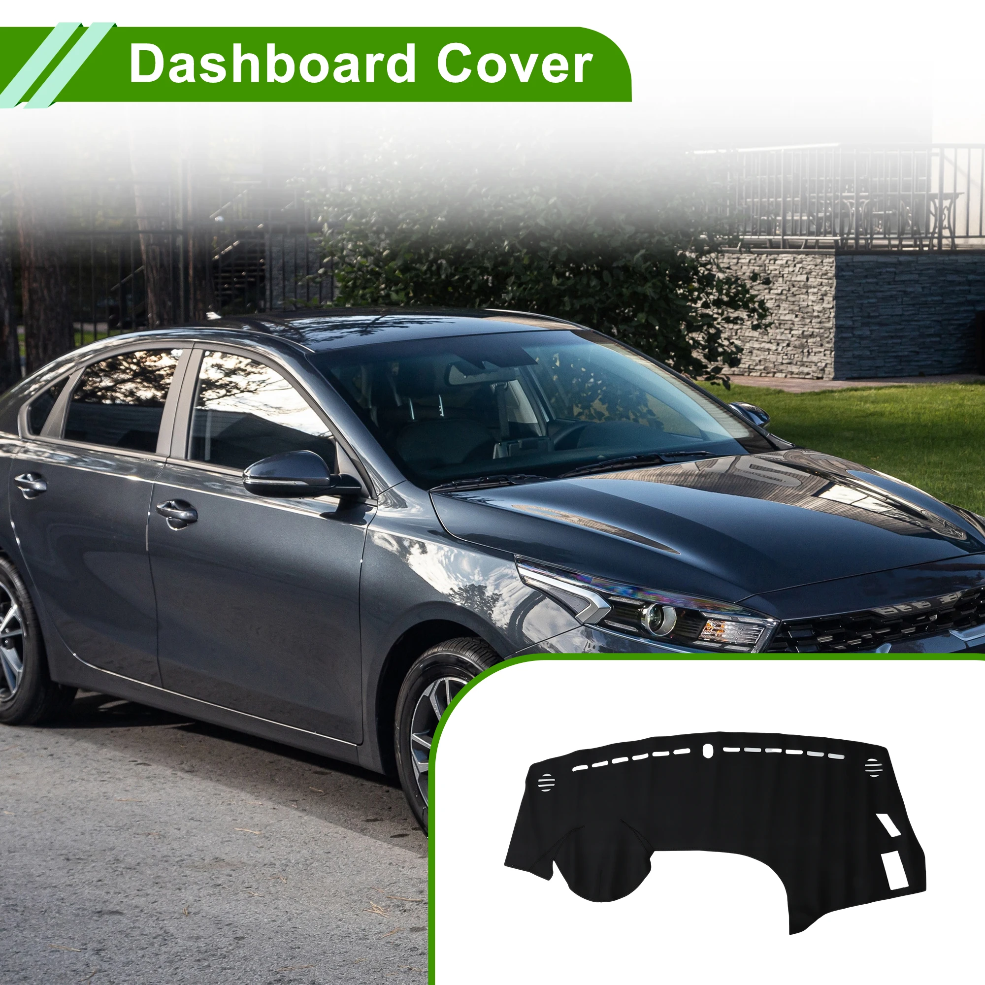 

Чехол на приборную панель UXCELL для KIA K3 2013-2017 без HUD, кожаный, черный, 1 шт.