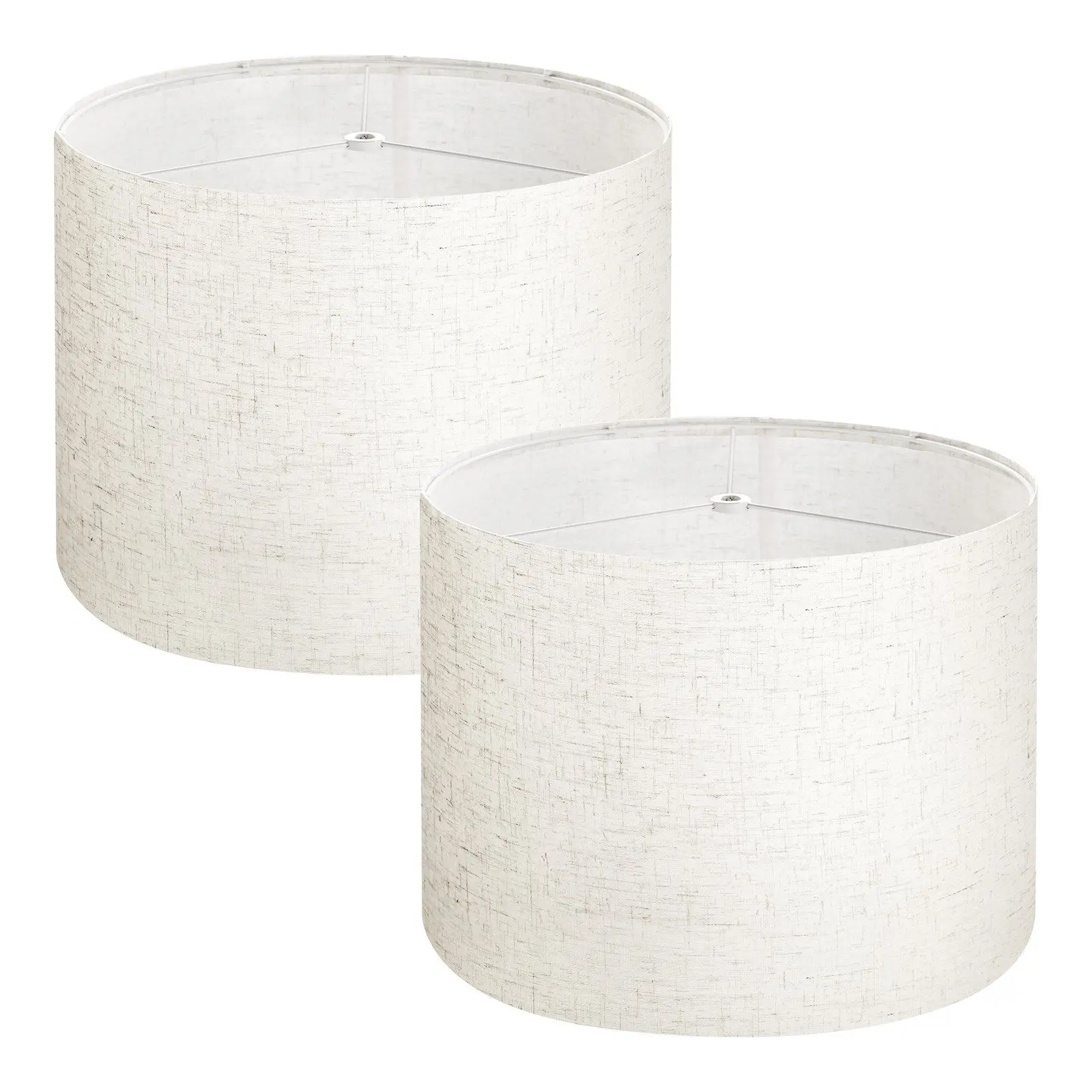 

Drum Lamp Shade 2 Set 13 x 13 x 10 inches Medium Round Lampshade (Light Linen)