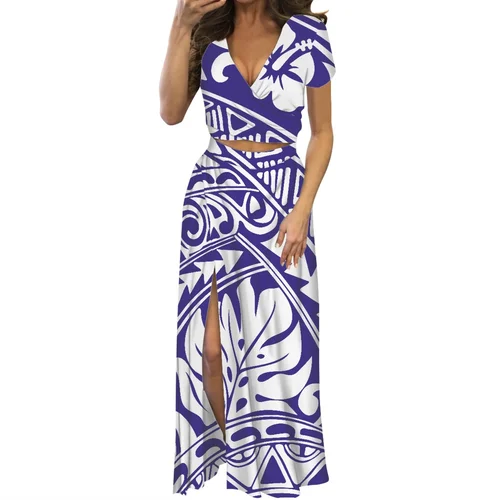 Imagen 2 del producto Vestido largo de verano para mujer, ropa tradicional, Tribal, étnico, polinesio, estampado artístico de samoana, personalizado, novedad de 2024