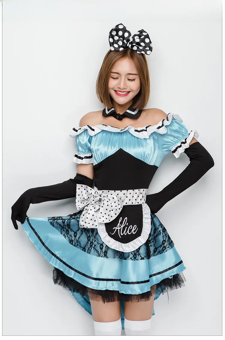 Princ Maid orm الأزرق الدكتور loween تأثيري أداء زي فيلم الجنية T مستوحاة السيدات Faionable الزي