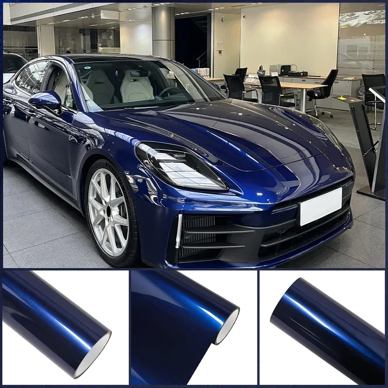 PET Gentian bleu métallique voiture vinyle Film autocollant autocollant décoration auto-adhésif autocollant voiture Film Auto moto accessoire